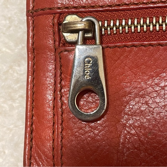 Authentic Chloe Leather Bow Wallet Persimmon (Orange-Red) - Picture 10 of 13